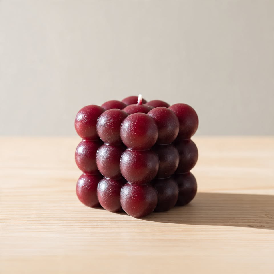 Burgundy Wine Bubble Cube